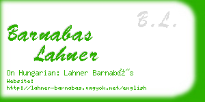 barnabas lahner business card